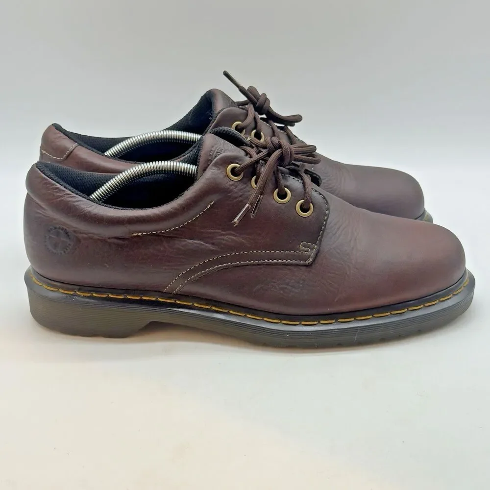 Dr. Martens Boston AW004 Shoes Men's 12M Brown Leather Lace Up Air Cushion Sole
